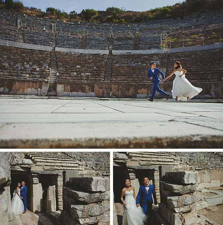 Ephesus Izmir Wedding Photos - antik tiyatro antik dış cekim