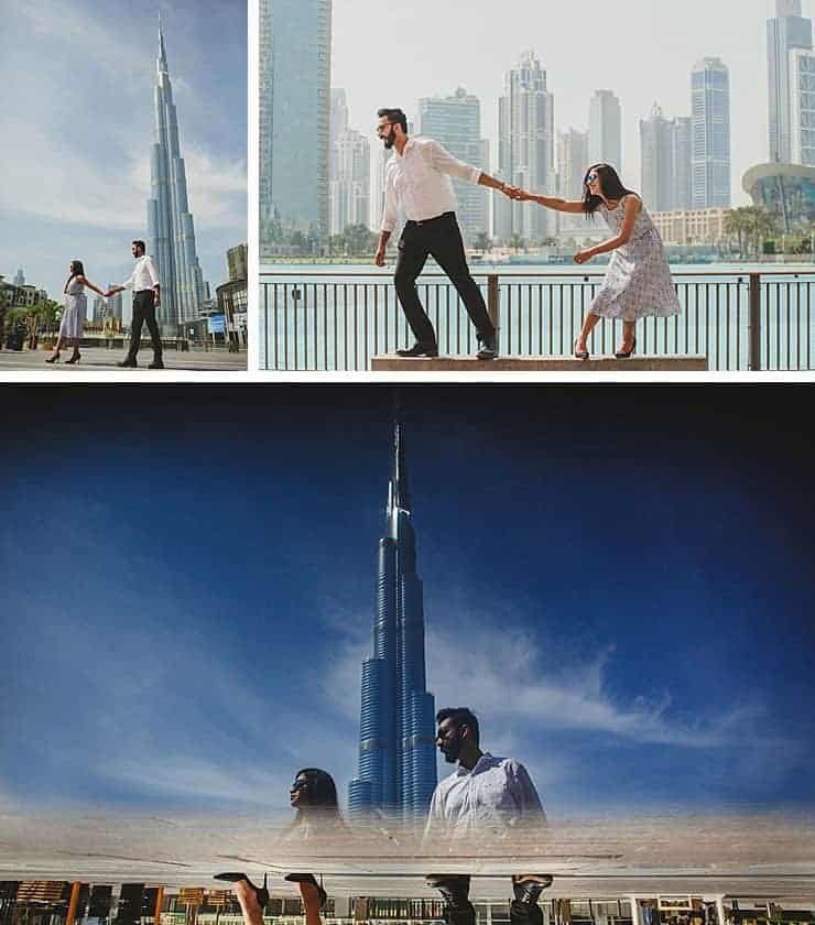 I wore a saree at Burj Khalifa - photography spots in Dubai