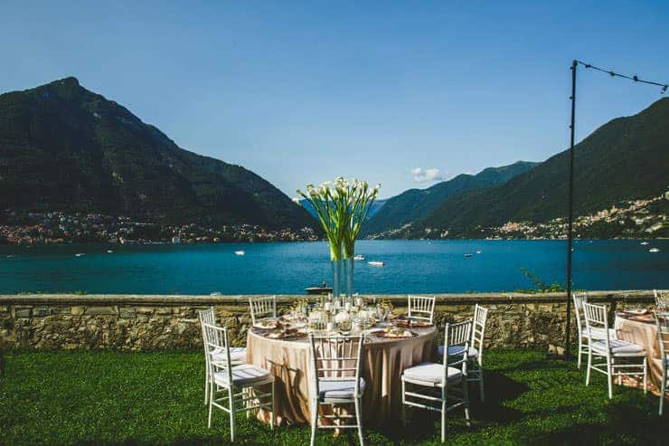 Como Lake Villa Pliniana weddings set up