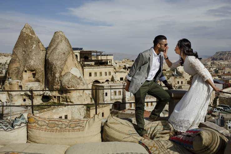Pre-wedding photos at Sultan Cave Hotel Cappadocia Turkey