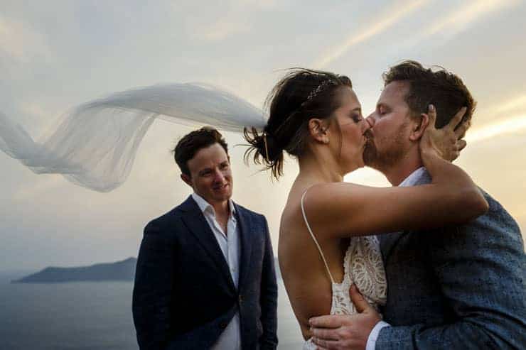 Santorini Wedding Photography - Ceremony at sunset