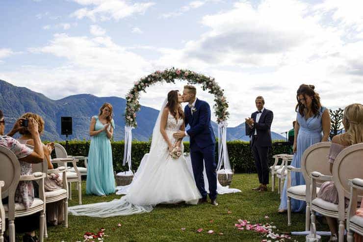 Villa Orselina Locarno Wedding Ceremony - first kiss