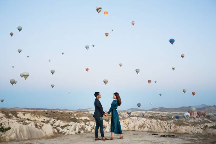 Balonlarin Altinda Evlenme Teklifi Cekimi