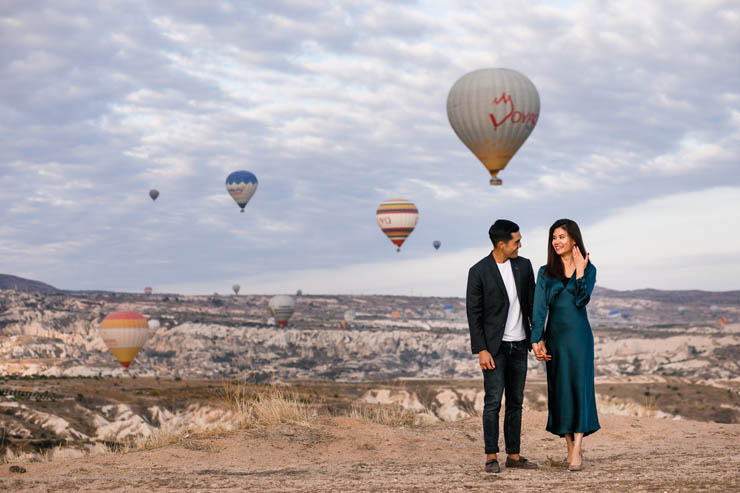 Cappadocia Proposal Photos With Balloons